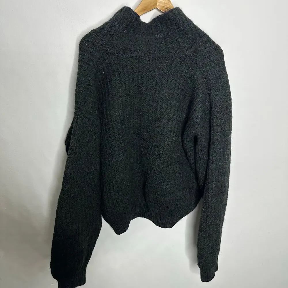 VTG 60s BROOKS BROTHERS wool mock neck thick knit sweater green Ireland XL